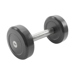 Single Black Rubber Coated Dumbbell Isolated on Transparent Background PNG File
