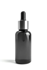High-contrast black smoky bottle design for high-end cosmetics
