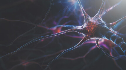 memory neuron brain network electric signal dark.