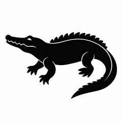Komodo Dragon Silhouette Vector Illustration on a White Background for Graphic Design Projects and Creative Applications