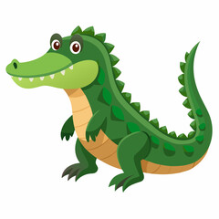 Illustration of a Crocodile on a White Background Vector Design with CMYK Colors and Simple Fonts