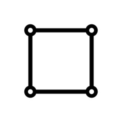 Draw-square icon in black color, outline style and white background
