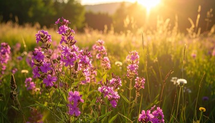 Wild Phlox in Meadow Light