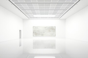 Modern art gallery interior with white walls and natural lighting empty exhibition space for contemporary art shows and museum displays
