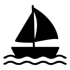 Sailboat Sailing on Water Icon