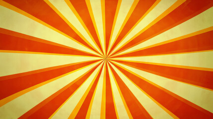 A retro spiral pattern of orange and yellow rays creates a circus-themed sunburst background, perfect for festive designs