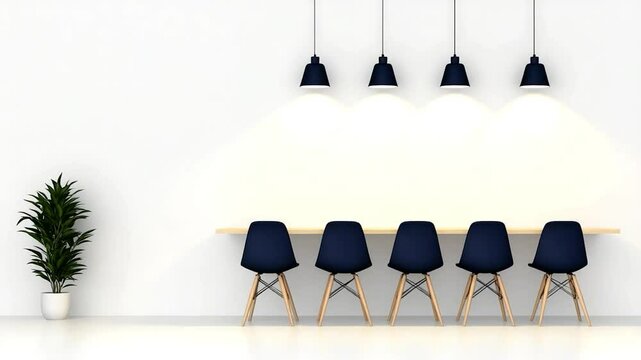 Modern Minimalist Interior Design:  A Clean and Chic Space with Simple Furniture and Lighting