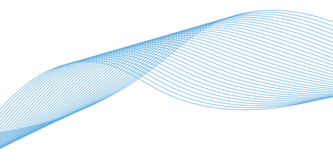 Abstract background with waves for banner. Medium banner size. Vector background with lines. Element for design isolated on white. Blue colors. Ocean, sea, water