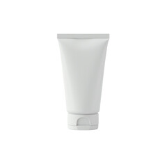 White Blank Cosmetic Product Tube Mockup Isolated PNG with Transparent Background Studio Shot