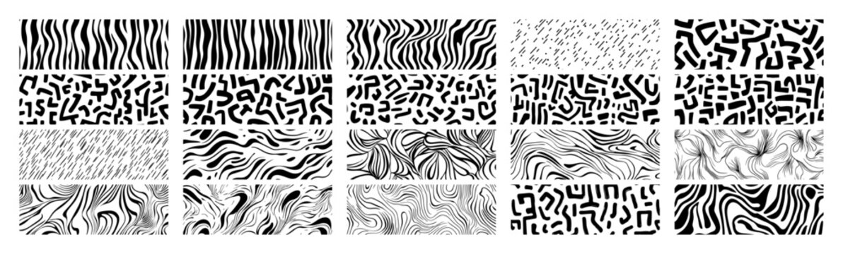 abstract black and white animal skin pattern tiles