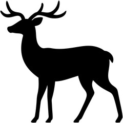 Fototapeta premium Wild Deer Silhouette – Rustic Forest Animal Vector Design