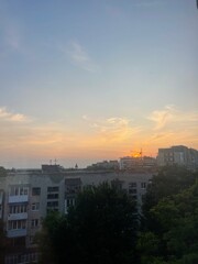 sunset over the city