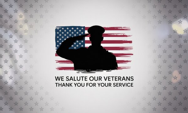 Saluting soldier silhouette american flag patriotism military tribute