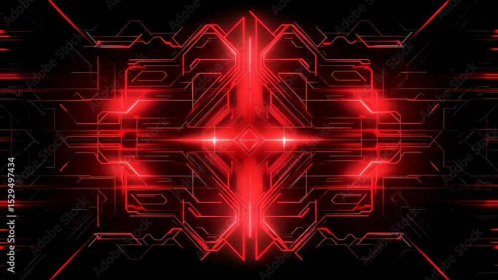 Poster futuristic technology pattern with glowing red lines and electronic circuit design