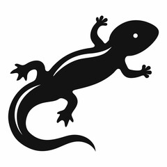 Detailed newt silhouette vector illustration on a clean white background perfect for various design applications and