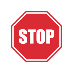 Red stop sign icon vector illustration
