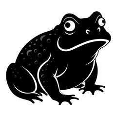 Simple toad silhouette illustration on a white background suitable for nature wildlife or design projects