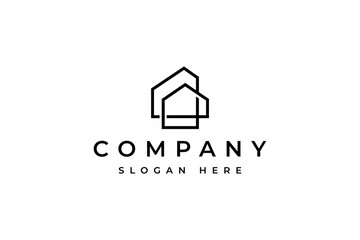 abstract house home architect building logo vector icon illustration line outline monoline