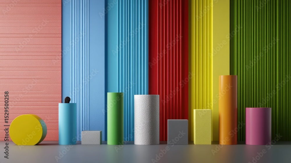 Leinwandbilder streamlined vertical gradient lines in modern color palettes for abstract tech backgrounds