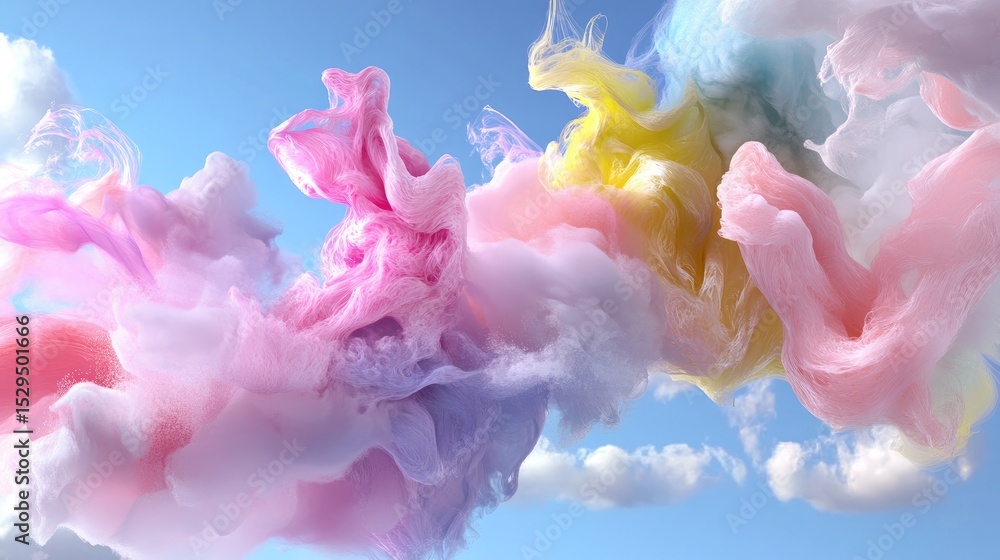 Poster soft pastel abstract background with fluid shapes and dreamy hues, ideal for modern web and wallpape