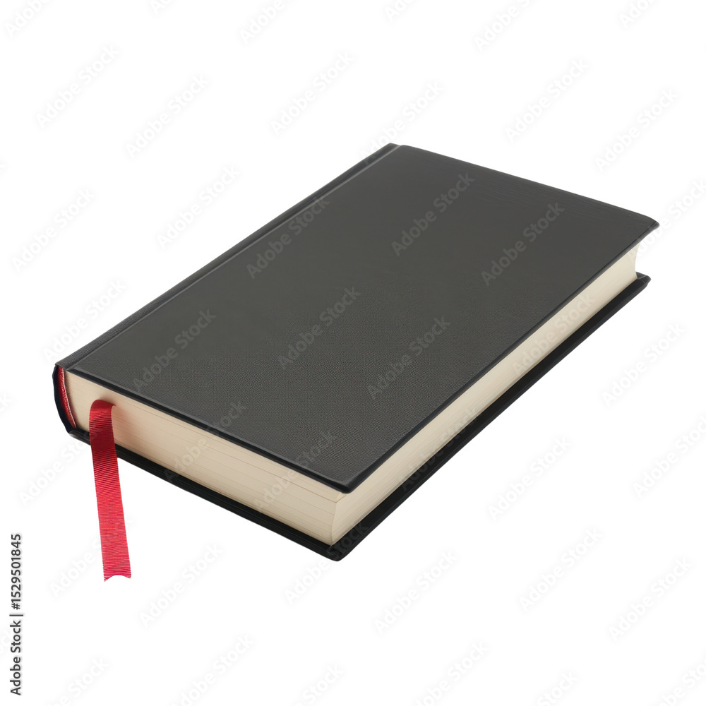 Aufkleber sleek black notebook with smooth cover and red ribbon bookmark, perfect for jotting down thoughts or