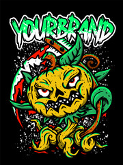 monster t-shirt metalcore youth merchandise dragon pumpkin rat brain blood slash mosquito metal 200an