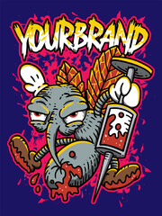 monster t-shirt metalcore youth merchandise dragon pumpkin rat brain blood slash mosquito metal