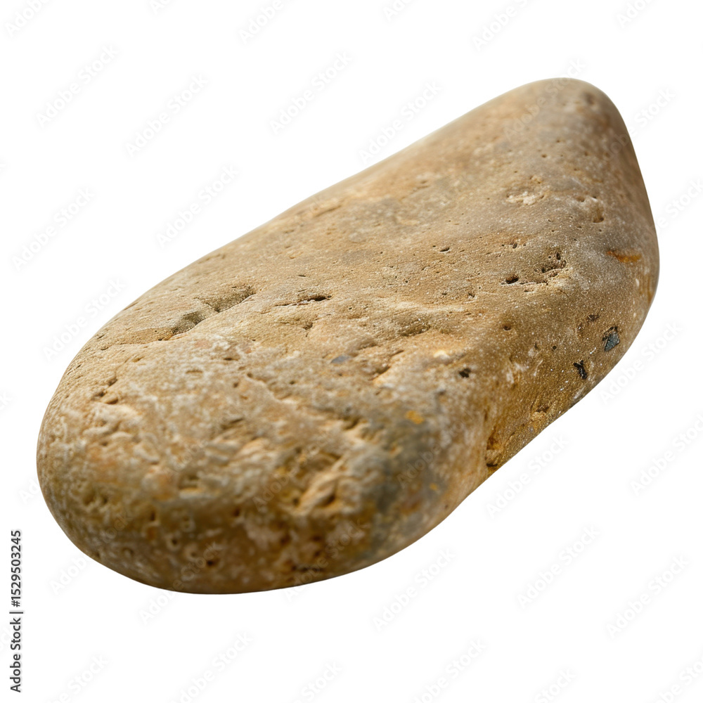 Poster smooth, rounded stone with natural texture and earthy tones, perfect for decorative purposes or as p