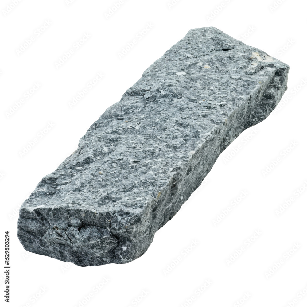 Poster large, rectangular piece of gray stone with rough texture and natural surface. this stone can be use