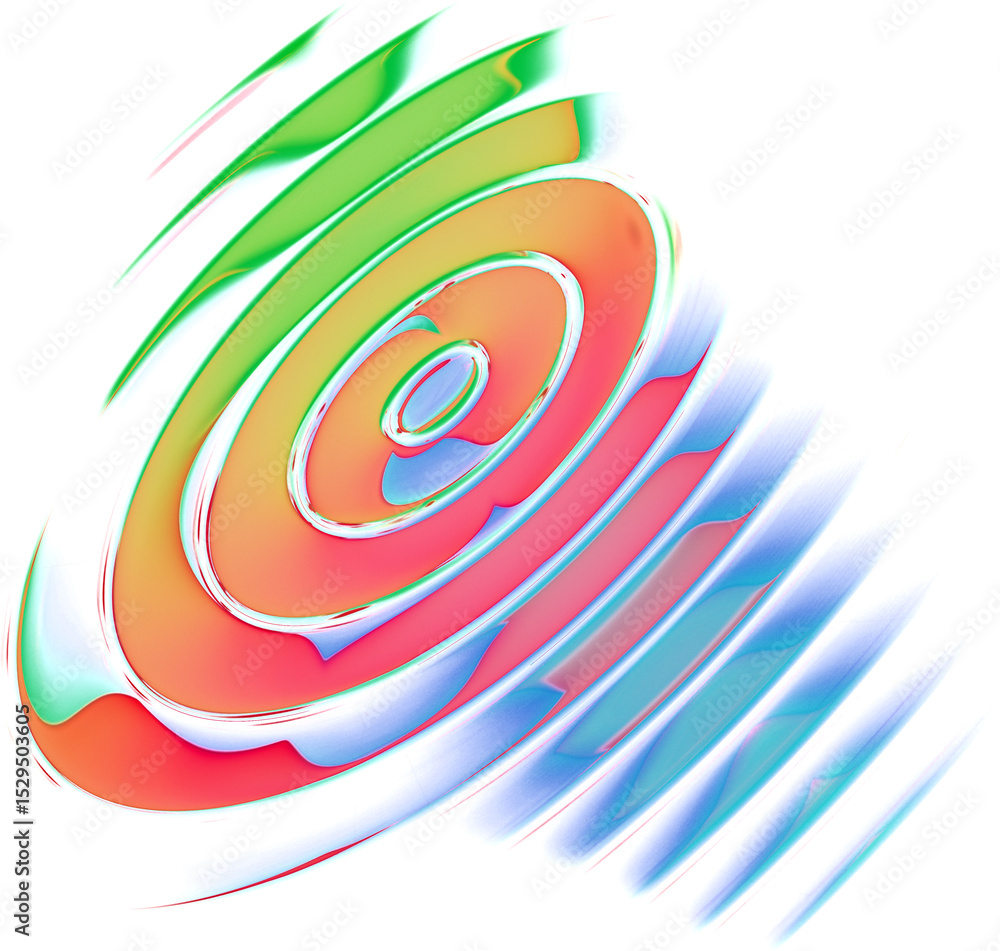 Poster abstract colorful font set with rainbow circles effect