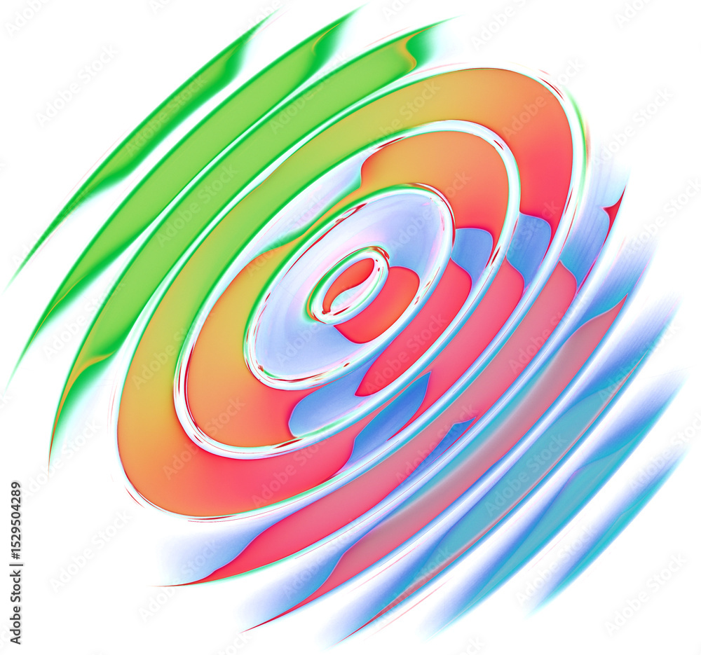 Poster abstract colorful font set with rainbow circles effect