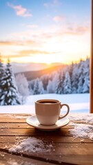 Winter Sunrise Coffee View.