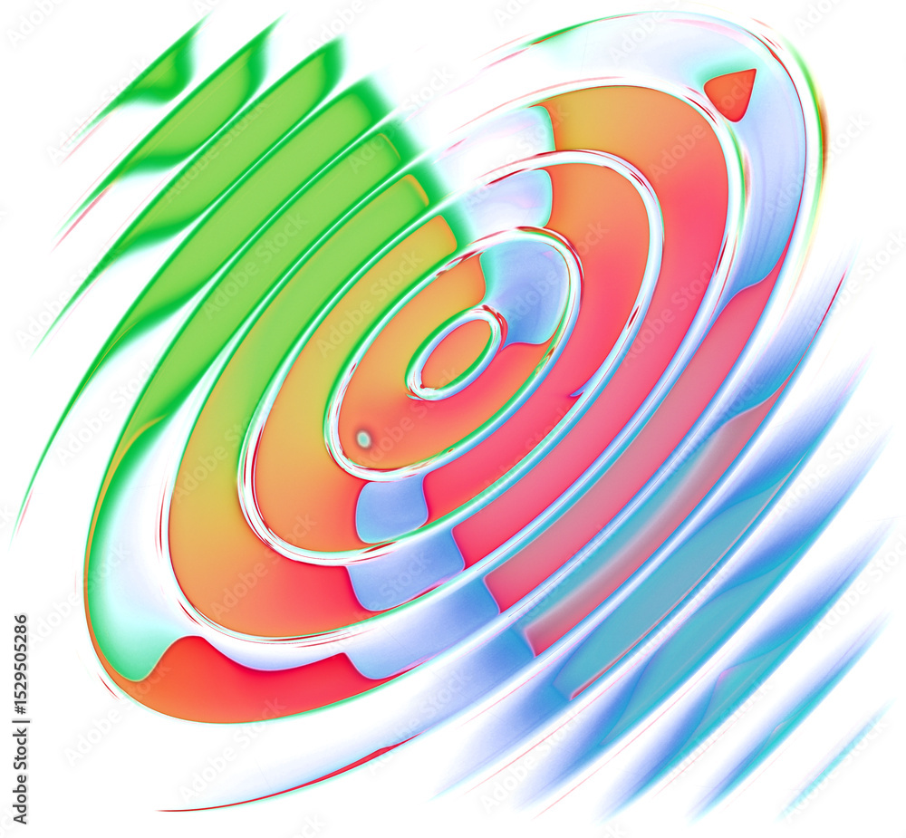 Poster abstract colorful font set with rainbow circles effect