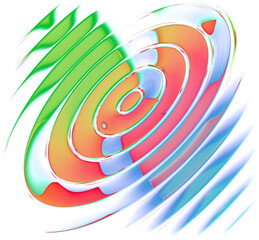 Abstract colorful font set with rainbow circles effect