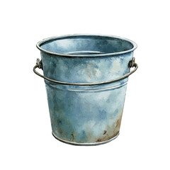 Bucket, watercolor painting vector, high quality, isolated on a white background.