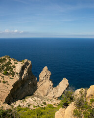 Stunning views of the cliffs of Cap de Balansat on the island of Ibiza