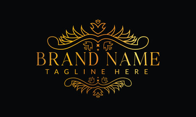 Premium Luxury Logo Design in Golden Color – Elegant and Modern Branding Template