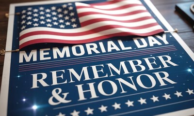 Memorial day remember and honor american flag image