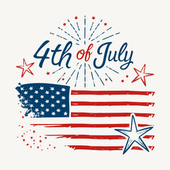 Obraz premium A patriotic visual representing the Fourth of July through the iconic American flag
