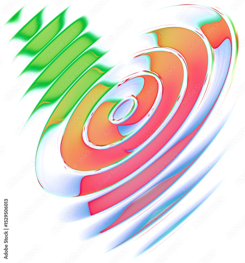 Poster abstract colorful font set with rainbow circles effect