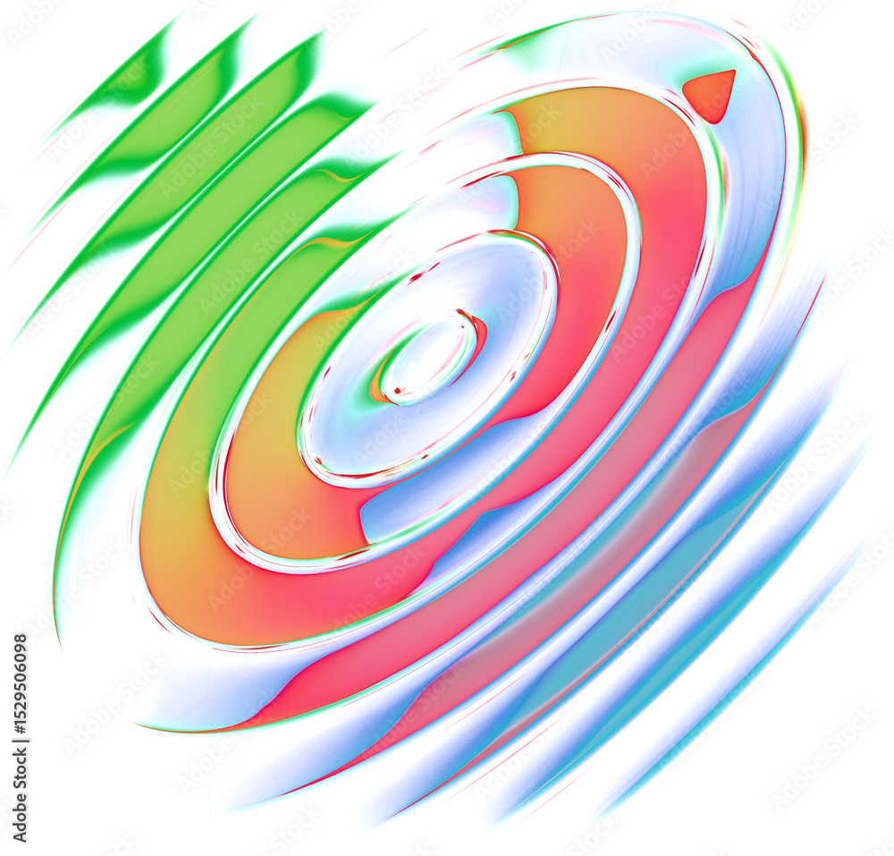 Poster abstract colorful font set with rainbow circles effect