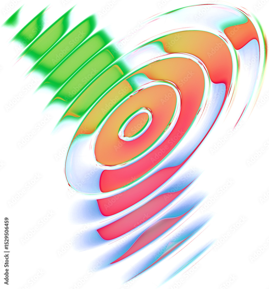 Poster abstract colorful font set with rainbow circles effect