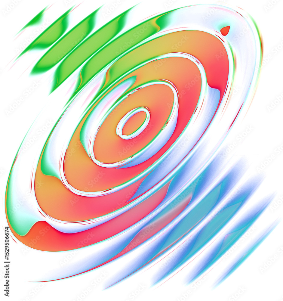 Poster abstract colorful font set with rainbow circles effect