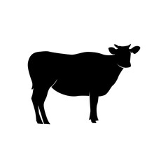 Black cow silhouette  animal silhouette