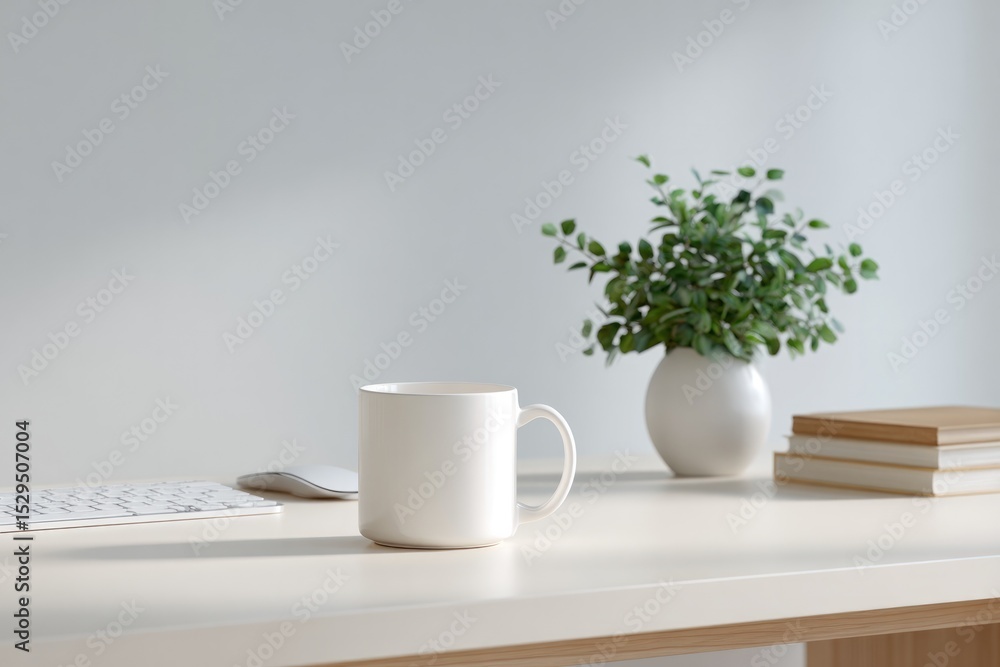 Poster close-up of clean and organized workspace featuring project management tools with ample copy space
