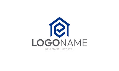 Elegant Home Logo Design: Blue House Icon logo