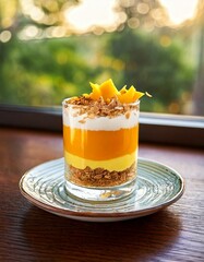 Delicious Layered Mango Dessert in a Glass Creamy, Crunchy, and Refreshing