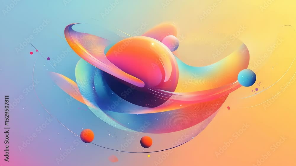 Poster abstract vibrant gradient sphere animation for creative design projects and backgrounds