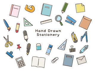 文具_手描きカラーアイコン