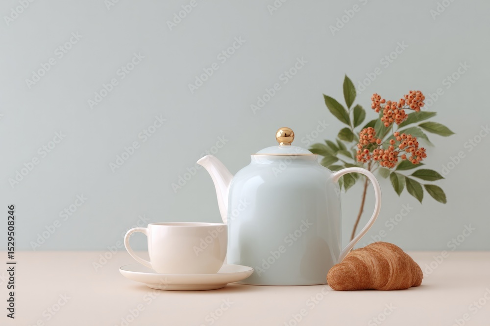 Aufkleber retro-inspired scene with vintage items on pastel backdrop and ample copy space minimalistic yet eng